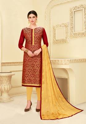 Maroon woven banarasi silk salwar 1