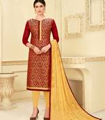 Maroon woven banarasi silk salwar