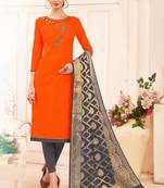 Orange beads cotton salwar