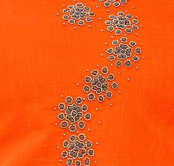 Orange beads cotton salwar 3