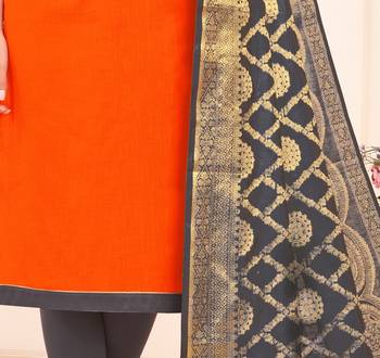 Orange beads cotton salwar 4
