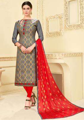 Grey woven banarasi silk salwar 1