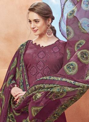 Wine resham embroidery viscose salwar 2