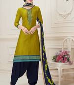 Mehendi embroidered cotton salwar