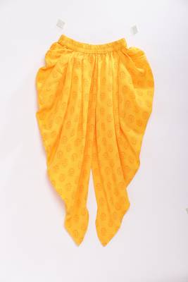 Maroon printed brocade top with dhoti for girls 2