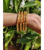 Gold Plated Beaded Bangles Set Of 4