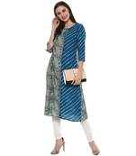 multicoloured printed cotton designer lehariya kurti