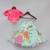 Hot Pink Knotted Top With Aqua Green Printed Lehenga