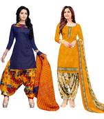 Multicolor Printed Blended Cotton Unstitched Salwar With Dupatta