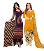 Multicolor Printed Blended Cotton Unstitched Salwar With Dupatta