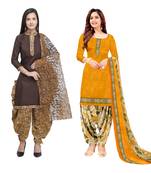 Multicolor Printed Blended Cotton Unstitched Salwar With Dupatta