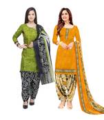 Multicolor Printed Blended Cotton Unstitched Salwar With Dupatta