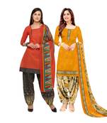 Multicolor Printed Blended Cotton Unstitched Salwar With Dupatta