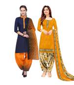 Multicolor Printed Blended Cotton Unstitched Salwar With Dupatta