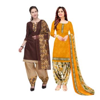 Multicolor Printed Blended Cotton Unstitched Salwar With Dupatta 1