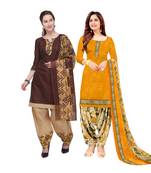 Multicolor Printed Blended Cotton Unstitched Salwar With Dupatta