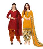 Multicolor Printed Blended Cotton Unstitched Salwar With Dupatta