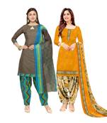 Multicolor Printed Blended Cotton Unstitched Salwar With Dupatta
