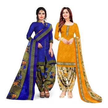 Multicolor Printed Blended Cotton Unstitched Salwar With Dupatta 1