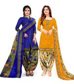 Multicolor Printed Blended Cotton Unstitched Salwar With Dupatta