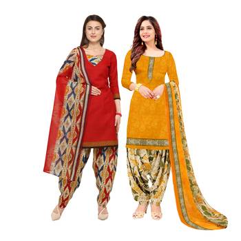 Multicolor Printed Blended Cotton Unstitched Salwar With Dupatta 1