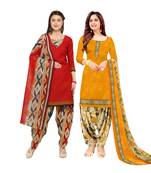 Multicolor Printed Blended Cotton Unstitched Salwar With Dupatta