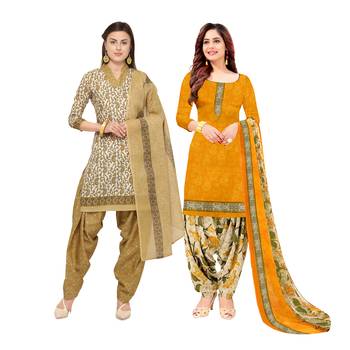Multicolor Printed Blended Cotton Unstitched Salwar With Dupatta 1