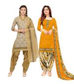 Multicolor Printed Blended Cotton Unstitched Salwar With Dupatta