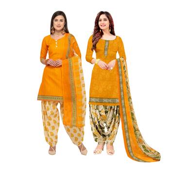 Multicolor Printed Blended Cotton Unstitched Salwar With Dupatta 1
