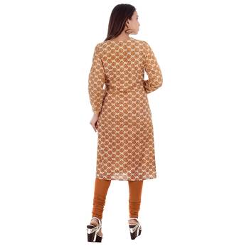 Mustard printed cotton ethnic-kurtis 2