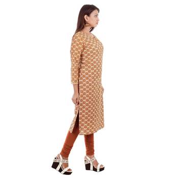 Mustard printed cotton ethnic-kurtis 3