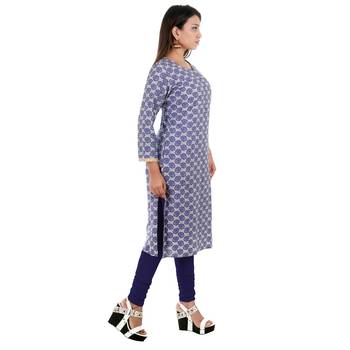 Blue printed cotton ethnic-kurtis 3