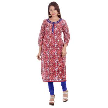 Red printed cotton ethnic-kurtis 1
