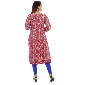 Red printed cotton ethnic-kurtis 2