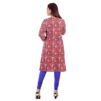 Red printed cotton ethnic-kurtis 2