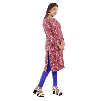 Red printed cotton ethnic-kurtis 3