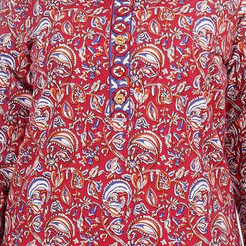 Red printed cotton ethnic-kurtis 4