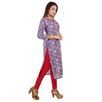 Blue printed cotton ethnic-kurtis 3