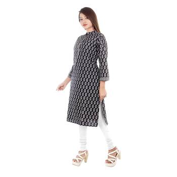 Black printed cotton ethnic-kurtis 3