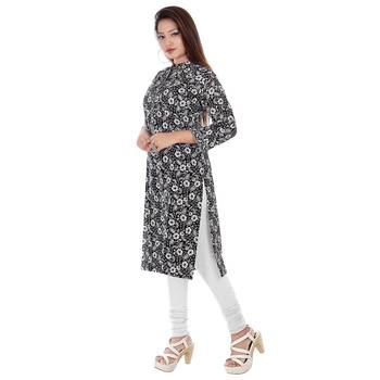 Black printed cotton ethnic-kurtis 3