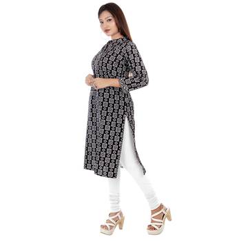 Black printed cotton ethnic-kurtis 3