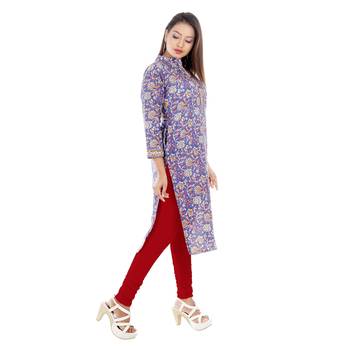 Blue printed cotton ethnic-kurtis 3
