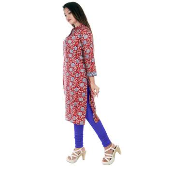 Red printed cotton ethnic-kurtis 3
