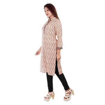 Cream printed cotton ethnic-kurtis 3