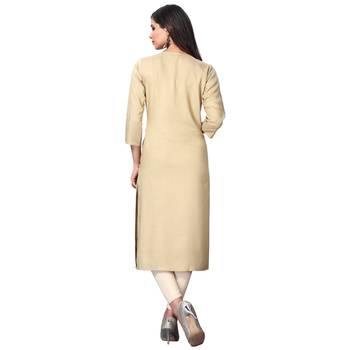 Cream plain rayon ethnic-kurtis 2