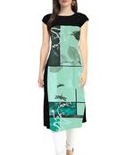 Green printed crepe kurtis
