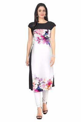 White printed crepe kurtis 1