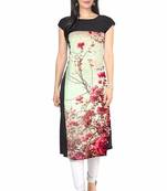 Beige printed crepe kurtis