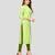Parrot-green printed rayon ethnic-kurtis