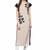 Cream printed crepe kurtis
